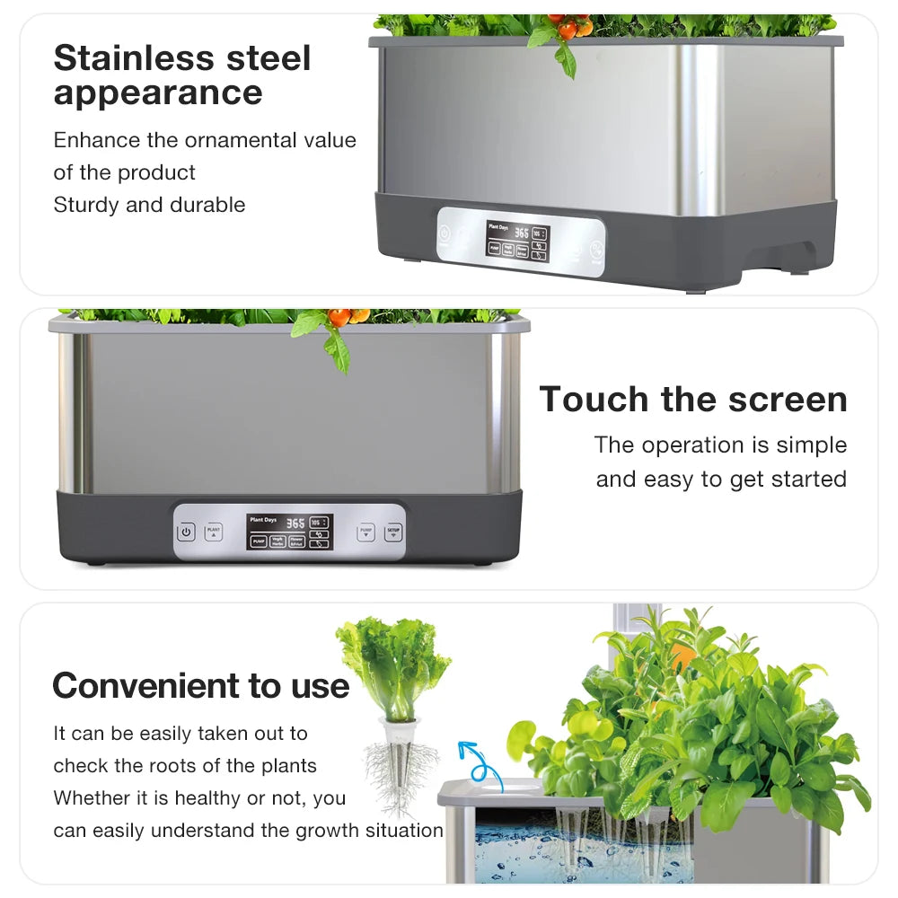8 Pods Hydroponics Growing System Herb Garden Kits Indoor Adjustable Height Automatic WIFI Intelligent Hydroponic Planter