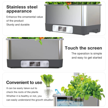 8 Pods Hydroponics Growing System Herb Garden Kits Indoor Adjustable Height Automatic WIFI Intelligent Hydroponic Planter