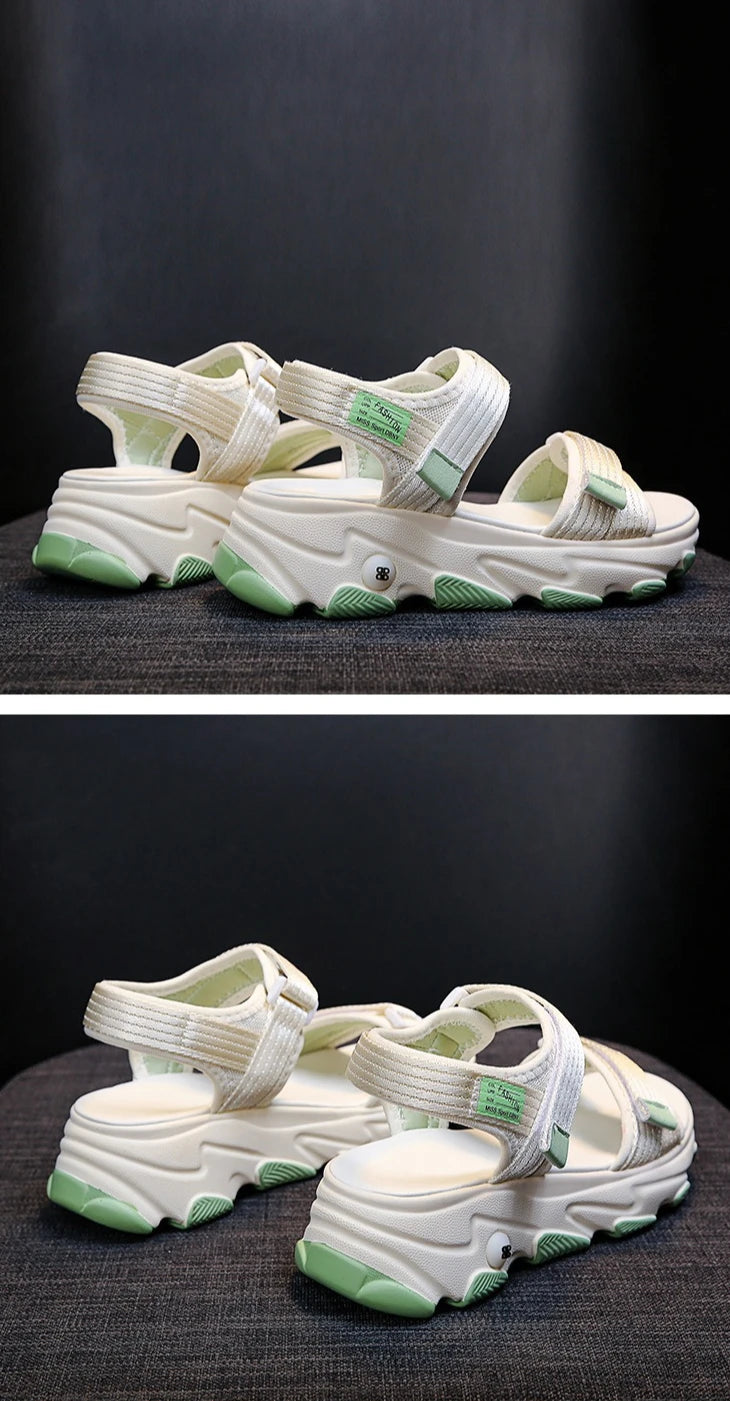 Sandals Women Shoes 2025 New Summer Sports Daddy Fashion Casual Platform Non-slip Non-Slip Peep Toe Beach Sandalias