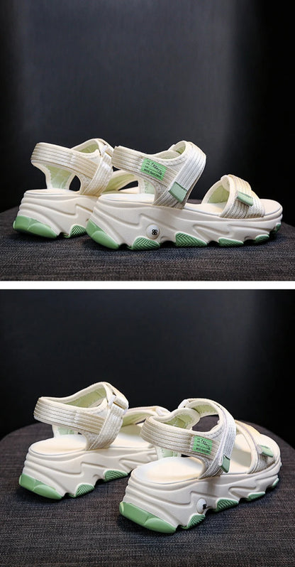 Sandals Women Shoes 2025 New Summer Sports Daddy Fashion Casual Platform Non-slip Non-Slip Peep Toe Beach Sandalias