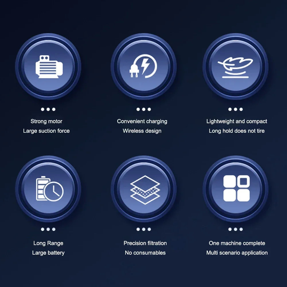 Handheld Vacuum Cleaner Cordless USB Charging Portable for Car Home Office Pet Hair Strong Suction Lightweight Mini Cleaner