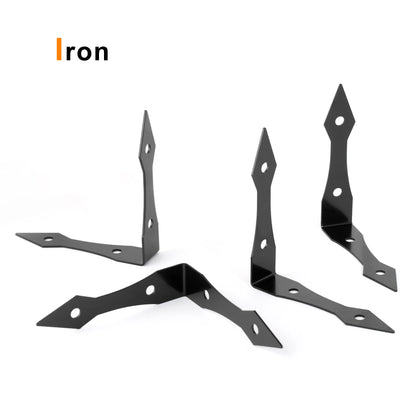 Black Metal Corner Protector Iron Decorative Corner Bracket Edge and Corner Guards for Wooden Table Desk Box Cabinet Furniture