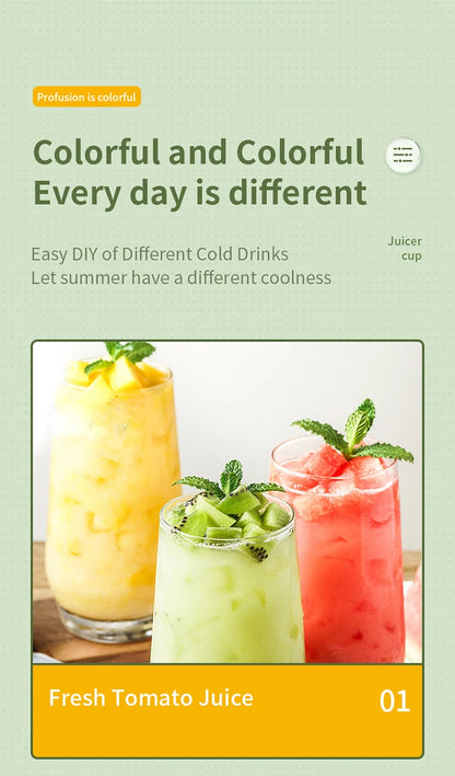 Portable Juicer Mini Electric Blender Multifunction Juice Maker Machine Fruit Mixers Extractors Smoothies Mixer 6 Blades 1200mAh