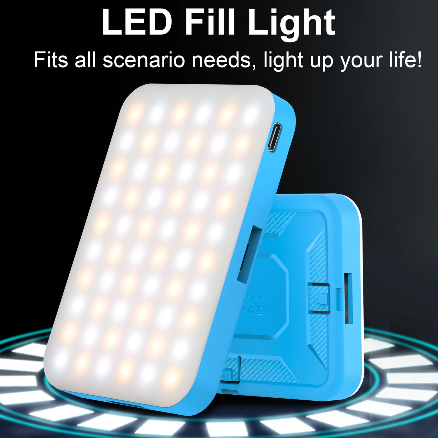 Led Photo Fill Light Dimmable,for Phone,iPhone,Photography Video Lighting for Video Recording, Makeup,TikTok,Selfie,Vlog