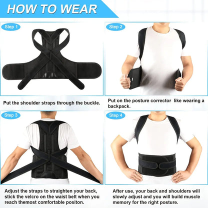 Back Brace for Lumbar Support and Upright Back Straightener Back Corrector Posture Improve and Neck, Back, Shoulder Pain Relieve