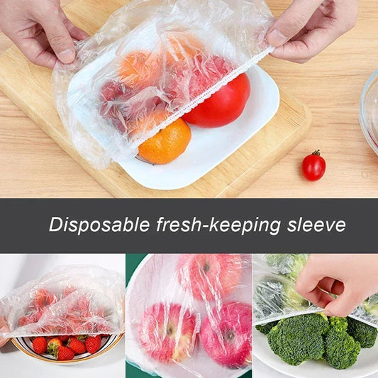 100P Reusable Elastic Bowl Storage Covers for Kitchen Storage, Plastic Film Cover, Food Storage Covers, food Fresh Keeping Cover