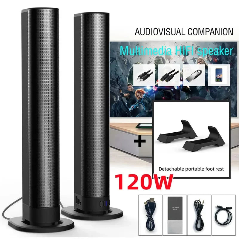Home Theater Bluetooth Speaker HDMI/AUX/BT/OPT Connection Sound box with 2-in-1 Detachable  Sound System FM Radio TV Sound bar