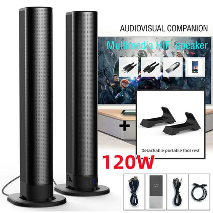 Home Theater Bluetooth Speaker HDMI/AUX/BT/OPT Connection Sound box with 2-in-1 Detachable  Sound System FM Radio TV Sound bar