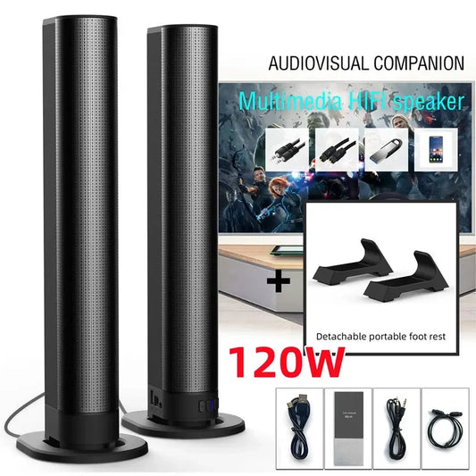 Home Theater Bluetooth Speaker HDMI/AUX/BT/OPT Connection Sound box with 2-in-1 Detachable  Sound System FM Radio TV Sound bar