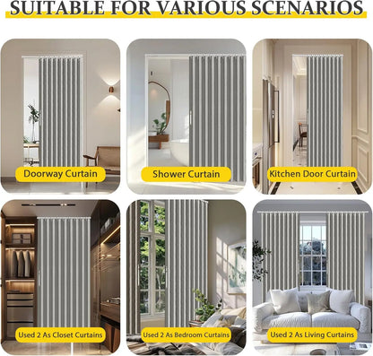 Magnetic Door Curtain Pleated Door Curtain Folding Door Curtains Accordion Door Closet Door Curtain Invisible Applicable