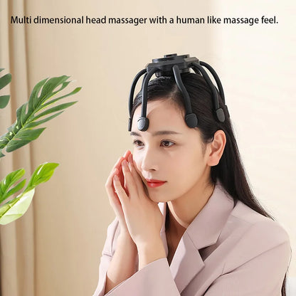 Electric Scalp Massager Cordless Portable Head Massager Headache Deep Relaxation Stress Relief Meridian Massage Claw Tools