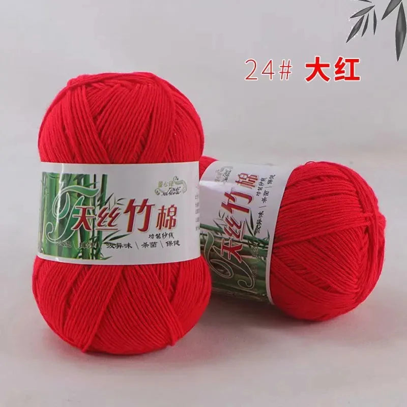 Tiansi Bamboo Cotton Yarn Bamboo Charcoal Cotton Hook Needle Thread Cotton Nitrile Woven Yarn DIY Weaving Material