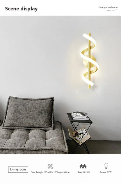 Modern LED Wall Lamp Black Gold Decorative Lighting Living Room Corridor Indoor Fixtures  Minimalist