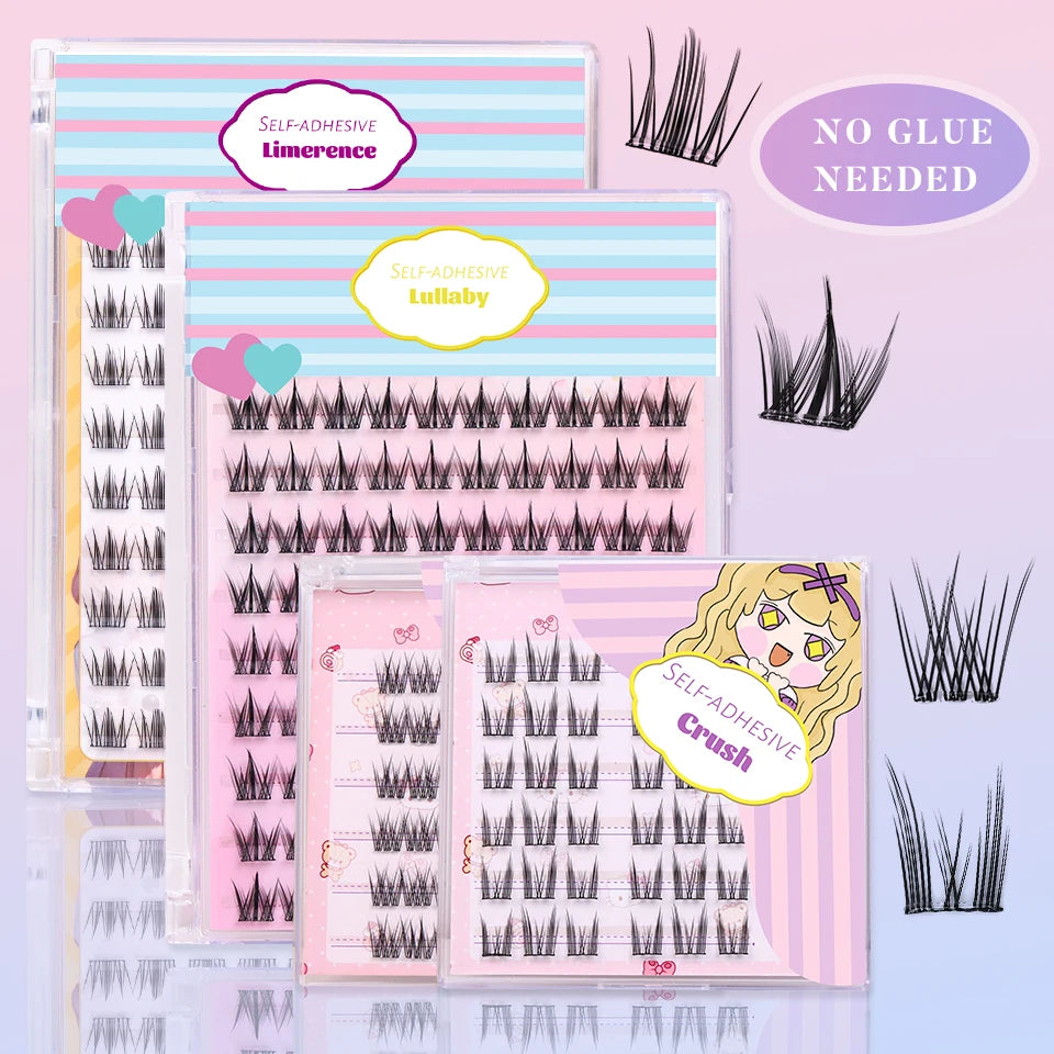 Lashprofessor Glue-Free DIY Self-adhesive False Eyelashes Self-adhesive Reusable DIY Segmented Lashes No-Glue DIY Cluster Lashes