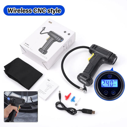 Electric Vehicle Air Pump Household Small Car Portable Tire Air Pump Wireless Charging Handheld Intelligent Digital Display