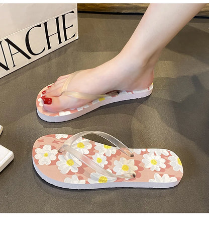 Flip Flops Trendy Summer Outerwear Fashionable Clip On Beach Slippers Anti Slip Couple'S Splint Slippers Leisure Convenience