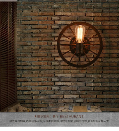 Industrial Style Wall Lamp Living Room Personalized Creative Gear Water Pipe Bedroom Decorative Wall Hangings Wall Retro Lamps