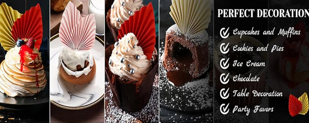 6pcs Palm Spear Cake Topper Happy Birthday Palm Leaf Decoration Cake Decorating Wedding Baking Dessert Table Party Favors