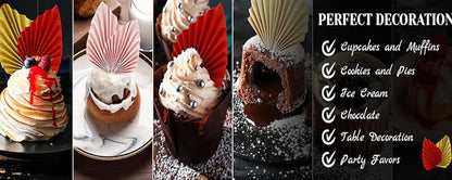 6pcs Palm Spear Cake Topper Happy Birthday Palm Leaf Decoration Cake Decorating Wedding Baking Dessert Table Party Favors