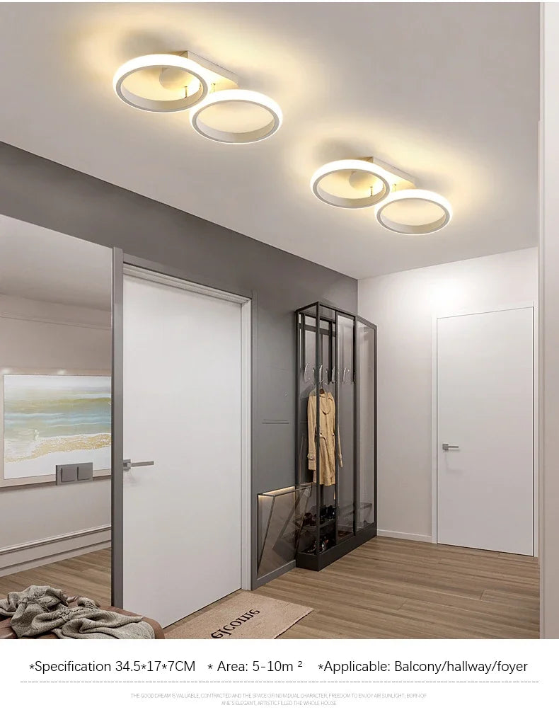 LED Ceiling Light 3 colors Modern Round Square-shaped For Hallway Bedroom Checkroom Living Room Restaurant Staircase Lighting