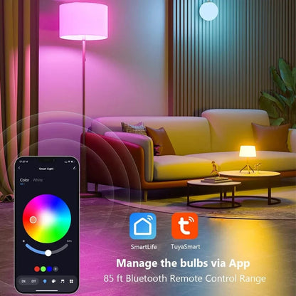 Tuya Smart Led Bulb E27 220V Smart Light Dimable Bluetooth RGB Lamp APP Control for Bedroom Room Decoration Party Lights