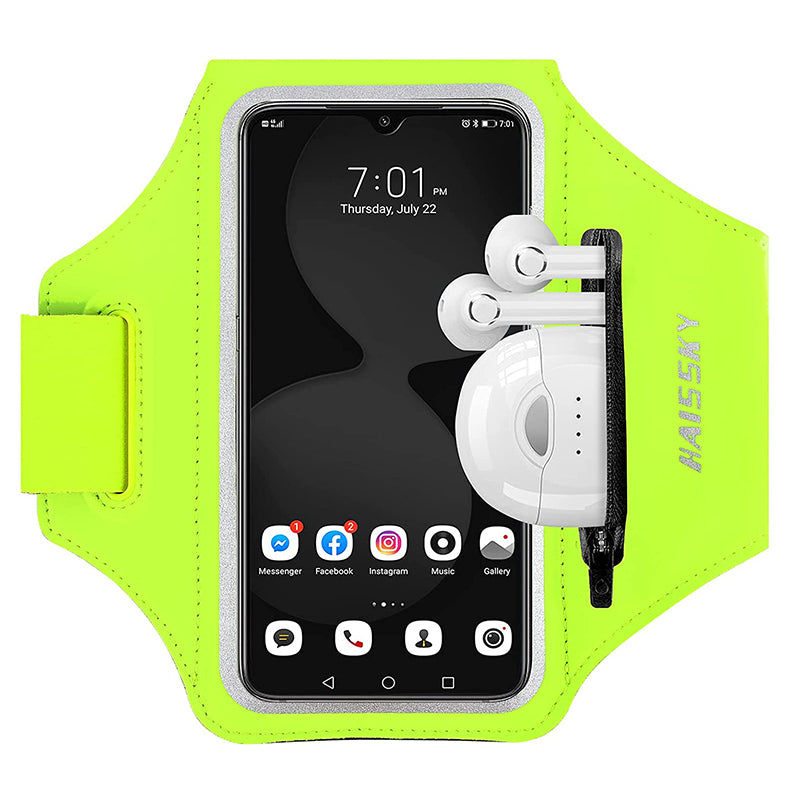 HAISSKY Zipper Pocket Running Sports Armband For iPhone 16 15 14 13 12 11 Pro Max 15 Plus Belt On Hand Phone Brassard Bags