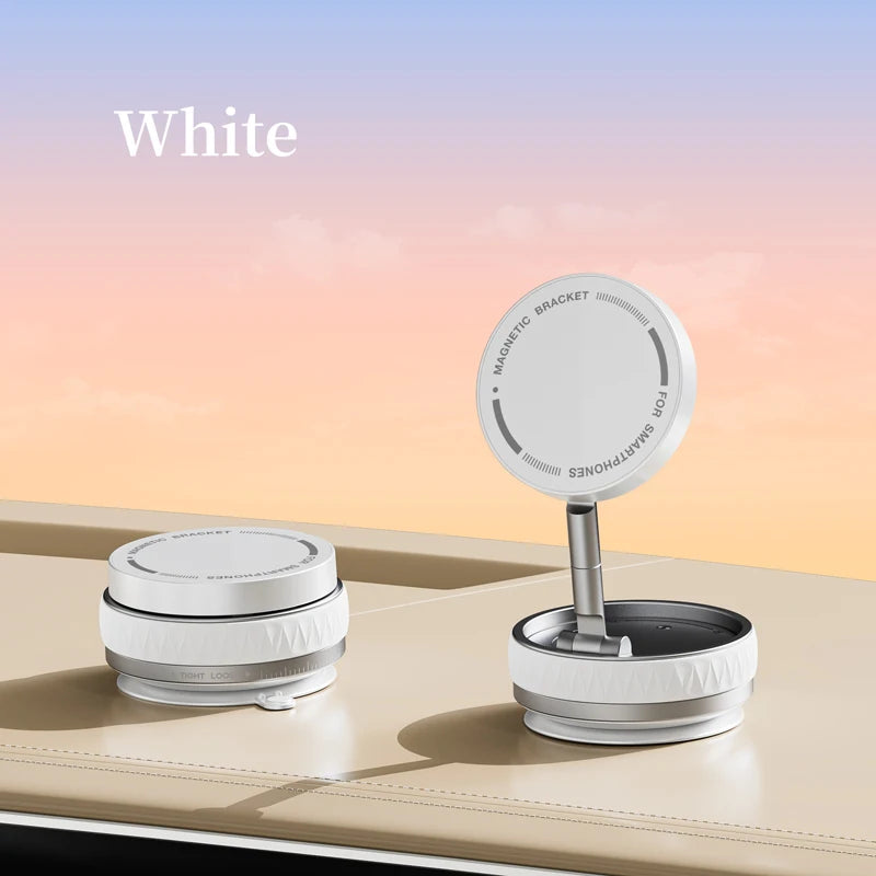 Vacuum Suction Magnetic Car Mount Strong Suction Stand Phone Holder Foldable Design 360° Rotation Adjustable Car Phone Bracket