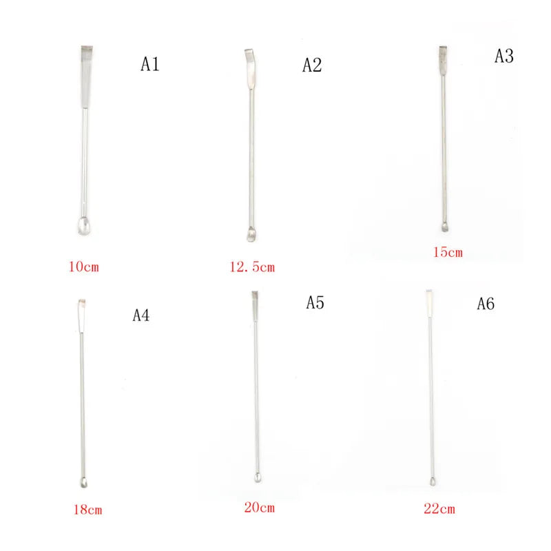 1pc Stainless Steel Lab Micro Spatula Medicine Spoon Scoop Shovel Pharmacy 100mm / 125mm / 150mm / 180mm / 200mm / 220mm