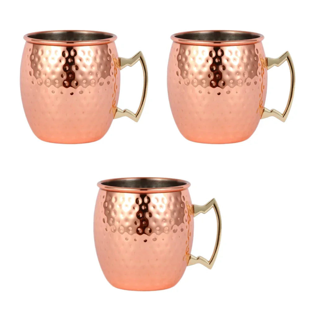 1-6PCS Stainless Steel Moscow Mule Mugs 500ML Beer Cups Cocktail Wine Juice Drink Cup Coffee Mugs Bar Champagne Party Drinkware