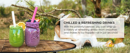 Vacuum Insulated Blender for Fruits and Vegetables - Rechargeable Portable Blenders with Stainless Steel Blade