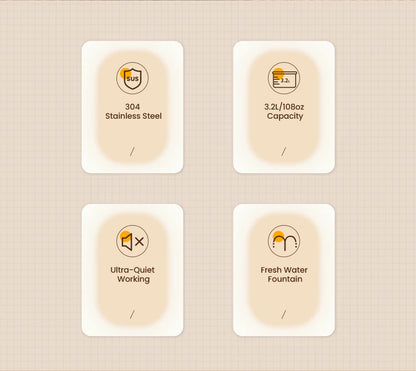 ROJECO Stainless Steel Cat Water Fountain Automatic Pet Water Dispenser Cat Drinking Fountain Auto Drinker For Dogs Accessories