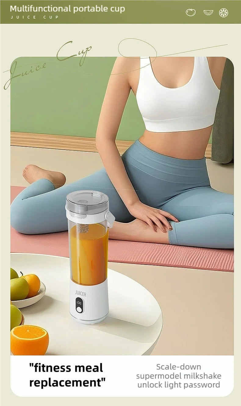 New Portable Juice Blender 600ml 12 Blades Fast Blending USB Rechargeable For Outdoor Milkshake Smoothie Electric Blender