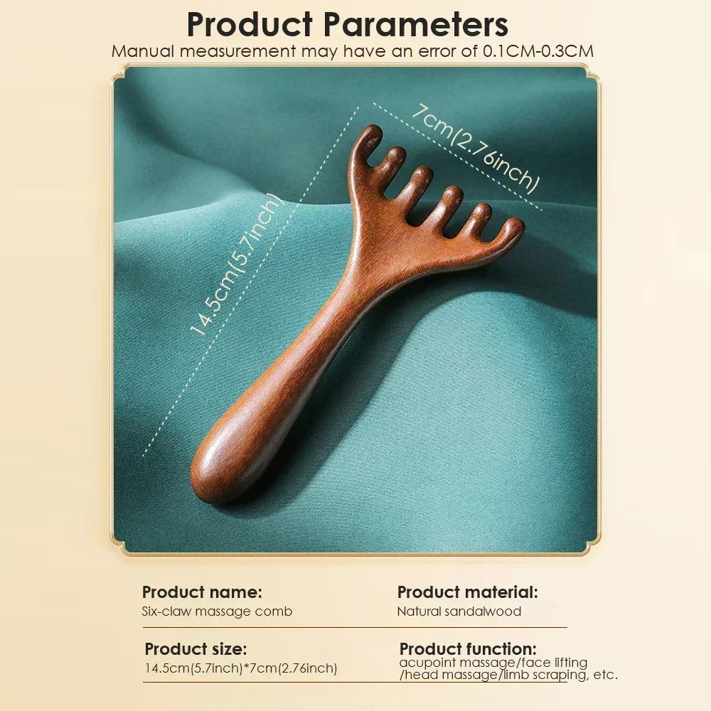 Scalp Massager Gua Sha Tool Wooden Massage Wood Comb Scalp Head Oil Massager Scalp Hair Comb Tools Hair Care
