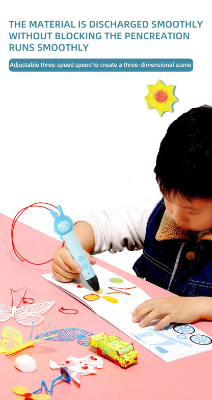 2022 3d Pen for Kids PLA Filament 1.75mm Set 3D Printing Pens Kit Safe Low Temperature Anti-Scald USB Charging Birthday Gift