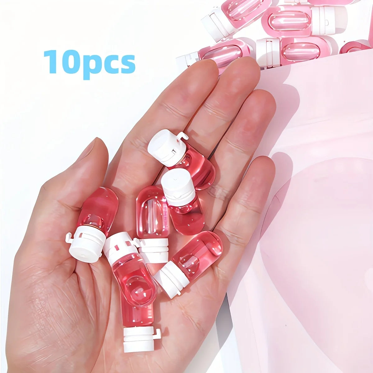 10pcs Leakproof Travel Bottle for Makeup Remover and Lotion-Transparent Portable Dispenser with Flip,RFID Blocking
