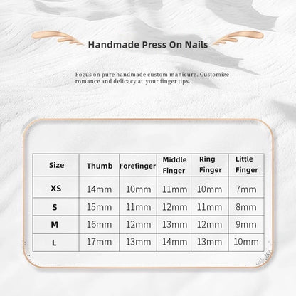 Handmade Fake Nails Press On Relief Daisy Design Short Round Head Press on Nails Reusable Artificial Manicure Gilded Finger Tips