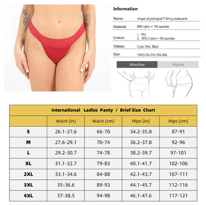 4 Layer Leakproof Menstrual Period Panties Sexy Ladies Thong Menstrual Period Leak Proof Underwear Physiological Pants