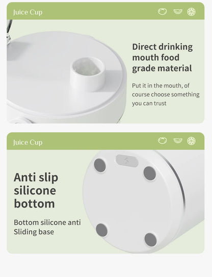 Portable Juice Blender 600ml 12 Blades Fast Blending USB Rechargeable For Outdoor Milkshake Smoothie Electric Juicing Cup