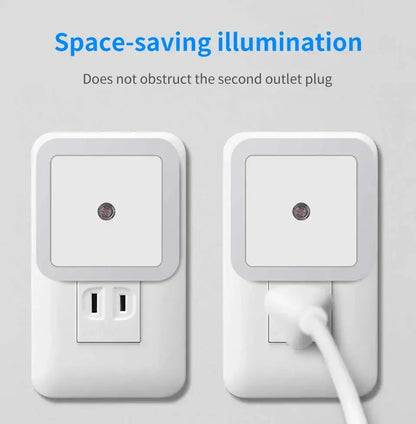 Smart Light Sensor LED Night Light 110-240V US EU Plug in Wall Lamp for Bedroom Kitchen Bathroom Hallway Stairs Lighting