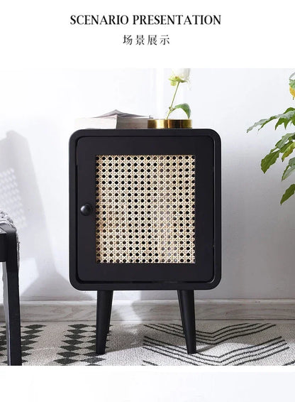 Bedroom Rattan Nightstands Modern Storage Box Organizers Small Space Nightstands Rustic Center Moveis Para Casa Room Decoration