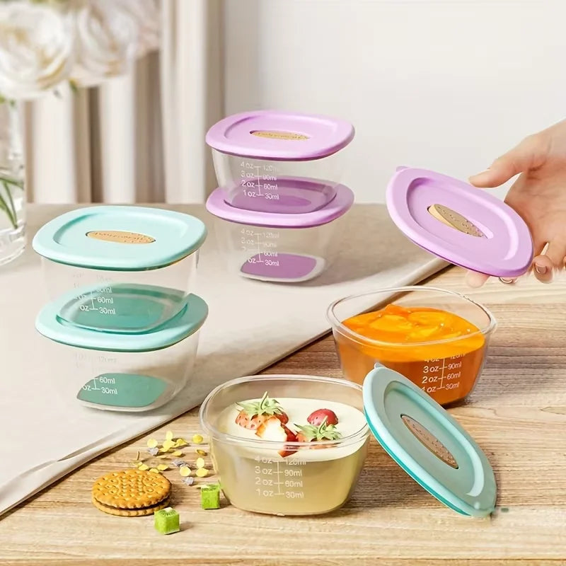4Pcs Square Reusable Baby Food Sealing Container with Lid, Perfect for Kitchen Storage and Storage & Sealed of Baby Food