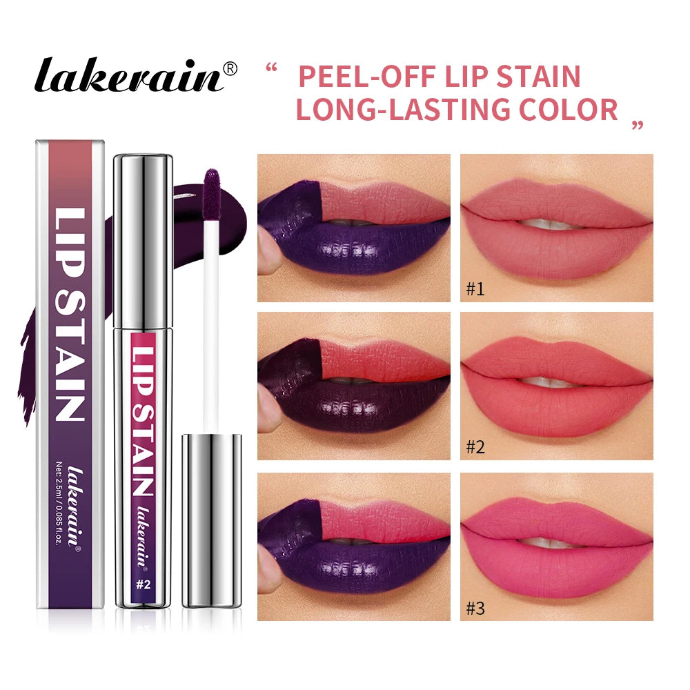 Soft Matte Peel Off Lip Stain Reveal Long Lasting Waterproof Cool Rose High Color Transfer Proof Non-stick Cup Natural Lip Stain