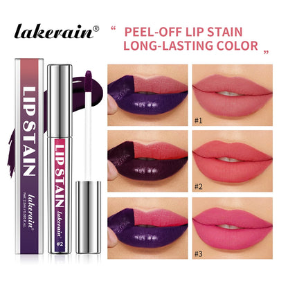Soft Matte Peel Off Lip Stain Reveal Long Lasting Waterproof Cool Rose High Color Transfer Proof Non-stick Cup Natural Lip Stain