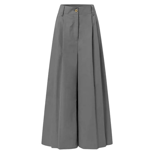 Flared Palazzo Pants For Women Cropped Cotton Linen Comfy Baggy Pants With Pockets Fashion Elegant Party High Waist Trousers