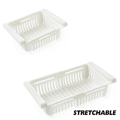1Pc Adjustable Stretchable Fridge Organizer Drawer Basket Refrigerator Pull-Out Drawers Fresh Spacer Layer Storage Rack