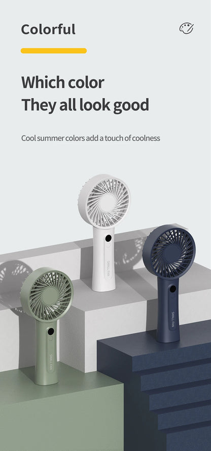 Portable Handheld Fan, Fan 6 Speed Wind LED Display Personal Mini Travel Fan  Hand Held Fan USB Foldable Electric Fan