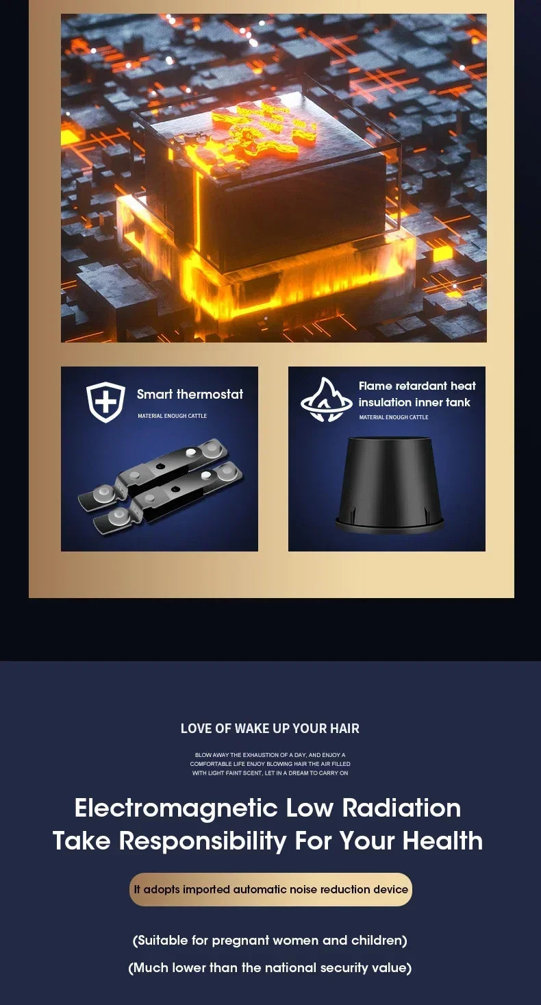 Hair Dryer 110V/220V Professional Powerful Hair Dryer FastHeating Salon Hair Styler Tool High-speed Hair Dryer For HomeDormitory