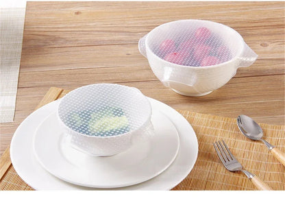 Reusable Food Fresh Lid, 3pcs/Set Silicone Stretch Cover, Suction Cover for Cooking Pot, Pan, Bowl, Vacuum Sealer Wrap