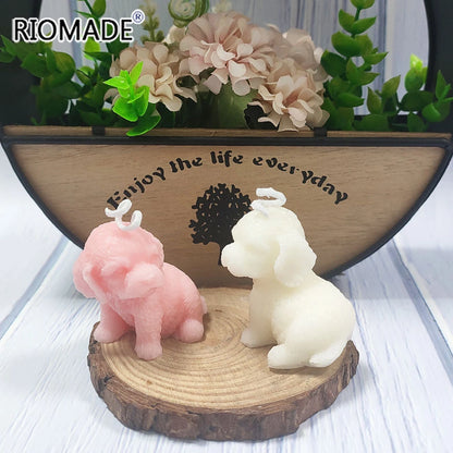 Cute Puppy Shaped Bean Wax Scented Candles Home Decor Festive Atmosphere Candles Small Gifts Indoor Decorations