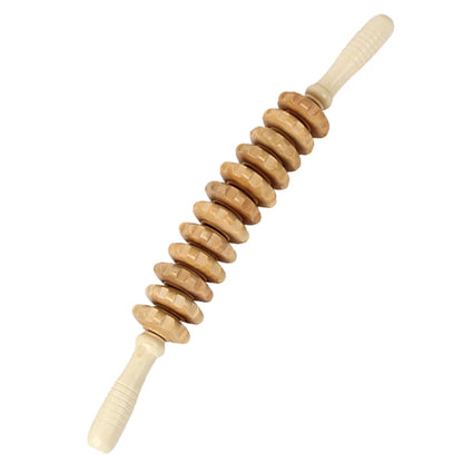 Natural Curved Wooden Massage Roller for Waist and Thigh, Multi-Functional Body Roller for Cellulite Reduction & Muscle Tension